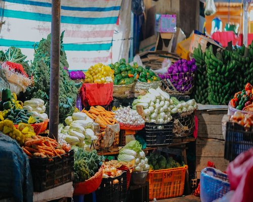 Fresh vegetables and fruits at a local Costa Rican farmer's market